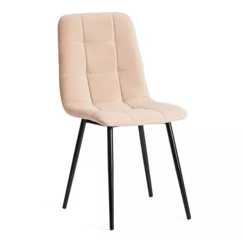 Стул TC Бежевый с черным велюр, металл 45х54х90 см