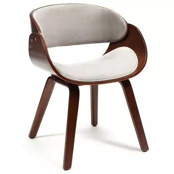 Стул TC Lando дерево/ткань, орех/серый 59x53x75 см