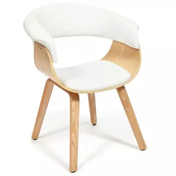 Стул TC Vimta дерево/экокожа, натуральный/белый 69x56x77 см