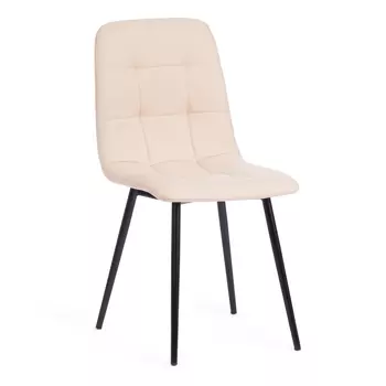 Стул ТС бежевая ткань с черными ножками 45х54х90 см