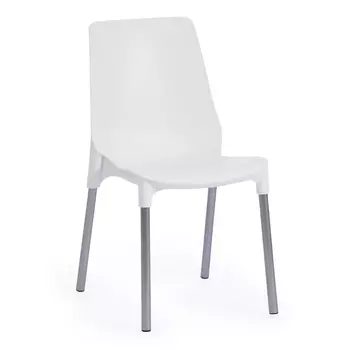 Стул ТС Genius пластиковый белый с хромированными ножками 46х56х84 см