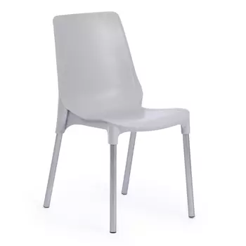 Стул ТС Genius пластиковый серый с хромированными ножками 46х56х84 см