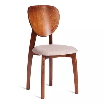 Стул ТС из бука коричневый с бежевым 42х42х85 см