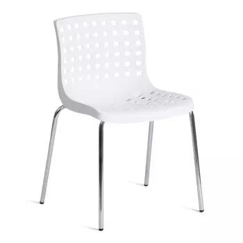 Стул ТС Skalberg пластиковый белый с хромированными ножками 46х56х79 см