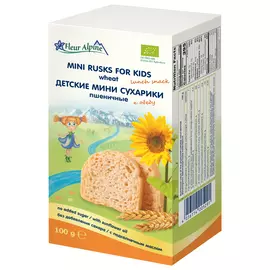 Сухарики детские мини Fleur Alpine пшеничные, с 3-х лет, 100 г/5