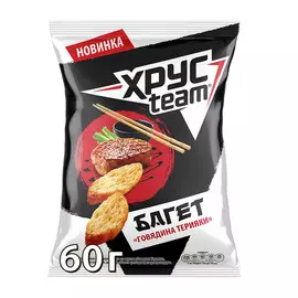 Сухарики Хрусteam Багет Говядина терияки 60 г