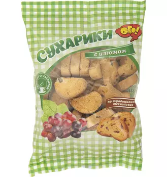 Сухарики ОГО! с изюмом, 250 г