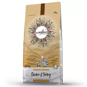 Сухой корм Craftia natura для взрослых собак миниатюрных и мелких пород из курицы и индейки 7 кг