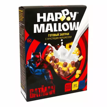 Сухой завтрак Happy Mallow Batman кукурузный с маршмеллоу 240 г