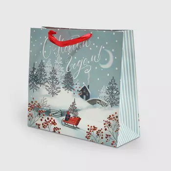 Сумка бумажная Лакарт Дизайн BA новогодняя