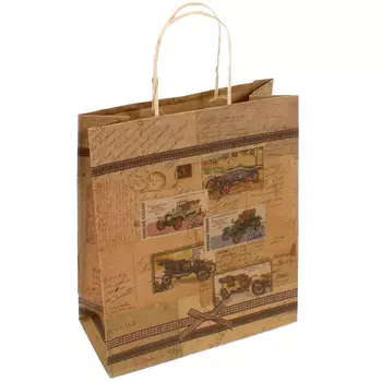Сумка крафт Grand Gift с печатью 12 22х26х10 см в ассортименте