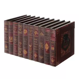 Сундук декоративный Grand forest книги, темно-коричневый, 44x26x25 см