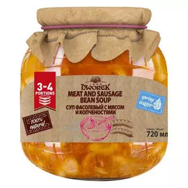 Суп фасолевый с мясом и копченостями Dworek 720 мл
