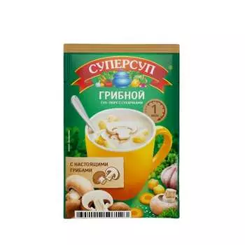 Суперсуп-пюре Суперсытный Грибной с сухариками, 18 г