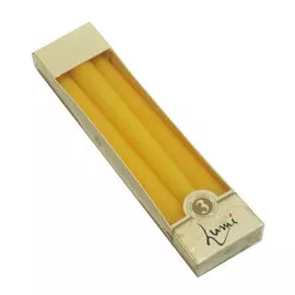 Свеча античная Lumi 3 шт желтая