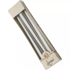 Свеча античная Lumi серебристая, 3 шт