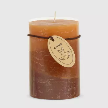 Свеча ароматическая трехцветная White Rabbit кофе 7х10 см