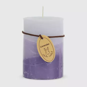 Свеча ароматическая трехцветная White Rabbit лаванда 7х10 см