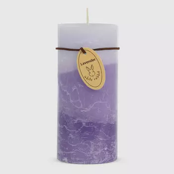 Свеча ароматическая трехцветная White Rabbit лаванда 7х15 см
