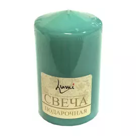 Свеча бочонок Lumi 7x12 бирюзовая