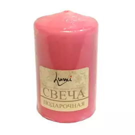 Свеча бочонок Lumi 7x12 розовая