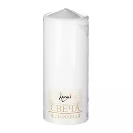 Свеча бочонок Lumi белая 7х18 см