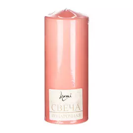 Свеча бочонок Lumi пепел роза 7х18 см