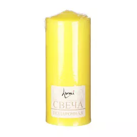 Свеча бочонок Lumi желтая 7х18 см