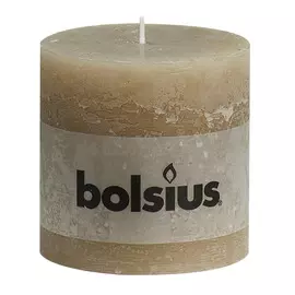 Свеча Bolsius block Rustic 10x10 бежевая