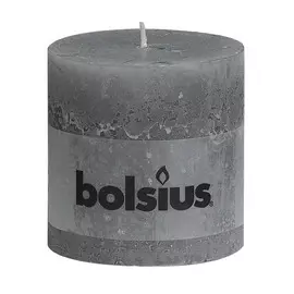 Свеча Bolsius block Rustic 10x10 светло-серая