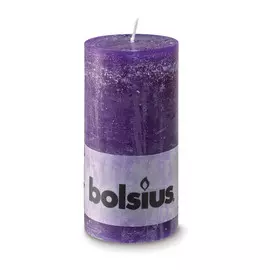 Свеча Bolsius block Rustic 13x6,8 фиолетовая