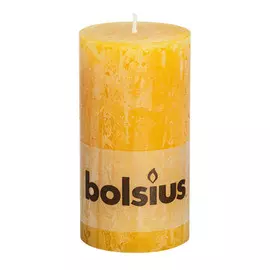 Свеча Bolsius block Rustic 13x6,8 охра желтая