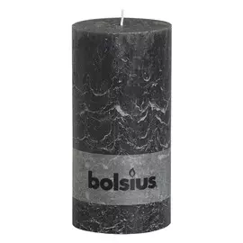 Свеча Bolsius block Rustic 20x10 антрацит