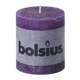 Свеча Bolsius block Rustic 8x6,8 фиолетовая