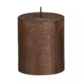Свеча Bolsius block Rustic 8x6,8 медная