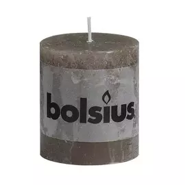 Свеча Bolsius block Rustic 8x6,8 темно-серая
