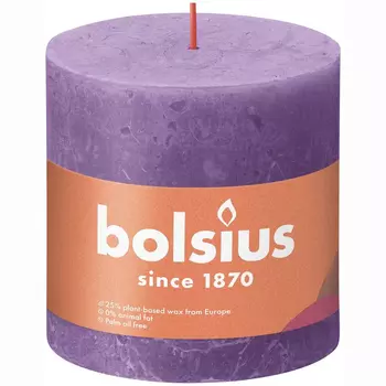 Свеча Bolsius Rustic 10х10 см Shine фиолетовая