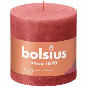 Свеча Bolsius Rustic 10х10 см Shine розовая