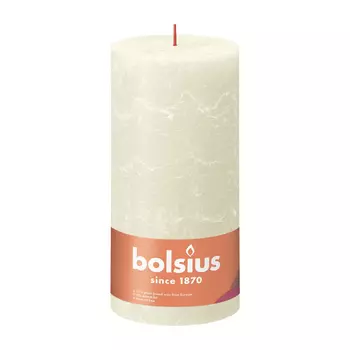 Свеча Bolsius Rustic 20х10 см Shine жемчужная
