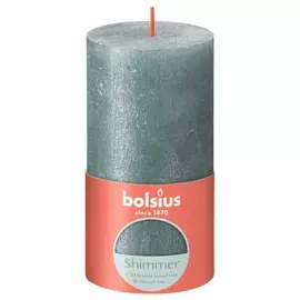 Свеча Bolsius Rustic Metallic Shimmer 13х6,8 см синяя