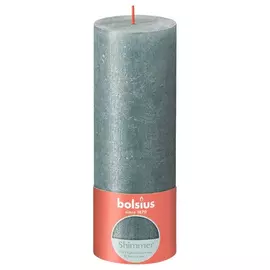 Свеча Bolsius Rustic Metallic Shimmer 19х6,8 см синяя