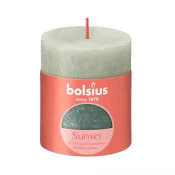 Свеча Bolsius Rustic Sunset 8х6,8 см зеленая