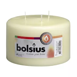Свеча Bolsius с тремя фитилями 10x15 см бежевая