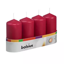 Свеча Bolsius столбик 10х4,8 см бордо 4 шт