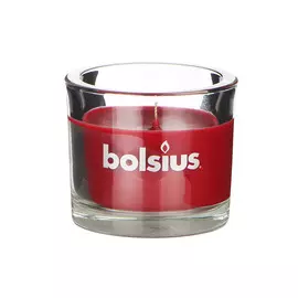Свеча Bolsius в стекле бордовая