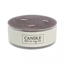 Свеча декоративная серая 14.5х14.5х6 см Kersten