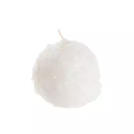 Свеча круглая Wenzel Schneeball белая 8 см