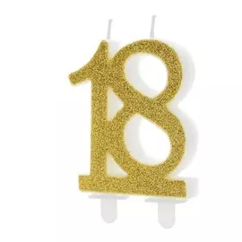 Свеча праздничная Party Deco 18 золотая 7.5см