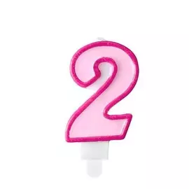 Свеча праздничная Party Deco 2 розовая 7см