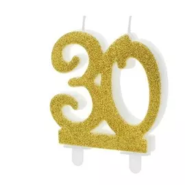 Свеча праздничная Party Deco 30 золотая 7.5см